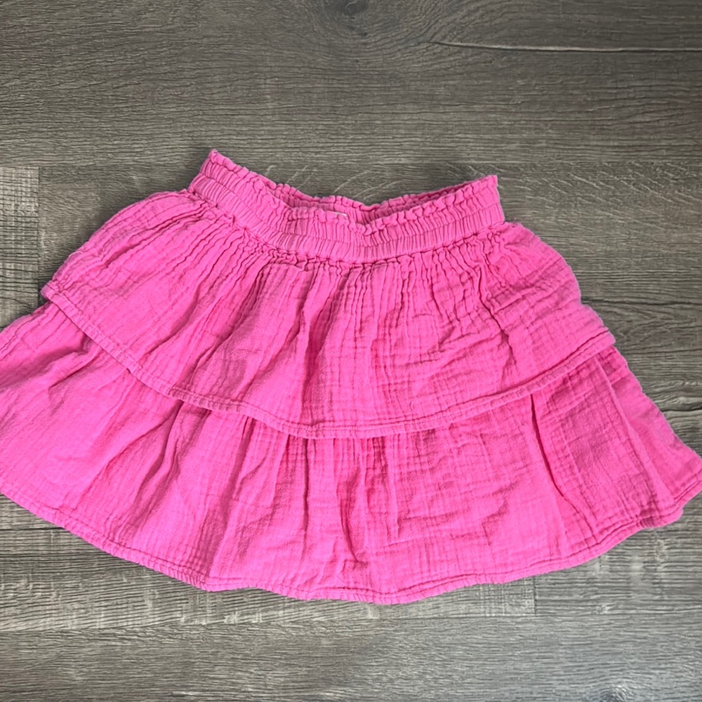 JCrew crewcuts Pink gauze Tiered Skirt size 6-7